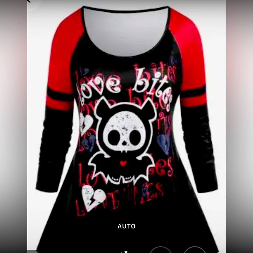 Cute Love Bites Halloween Top Size 2X_
